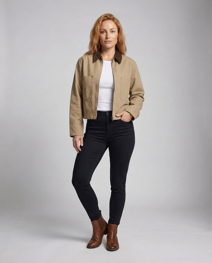 Damen Jeansblouson Cordkragen Worker-Stil wird zu:
Damen Jeansjacke - Norvielle