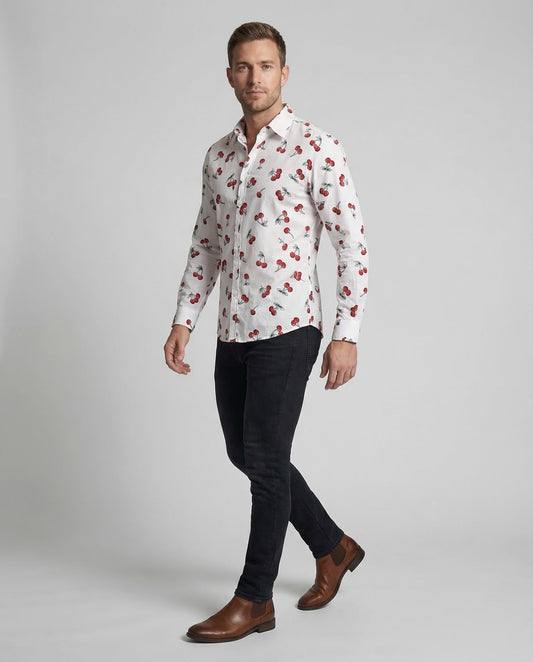 Herren Paisley Hemd Baumwolle Kentkragen - Norvielle