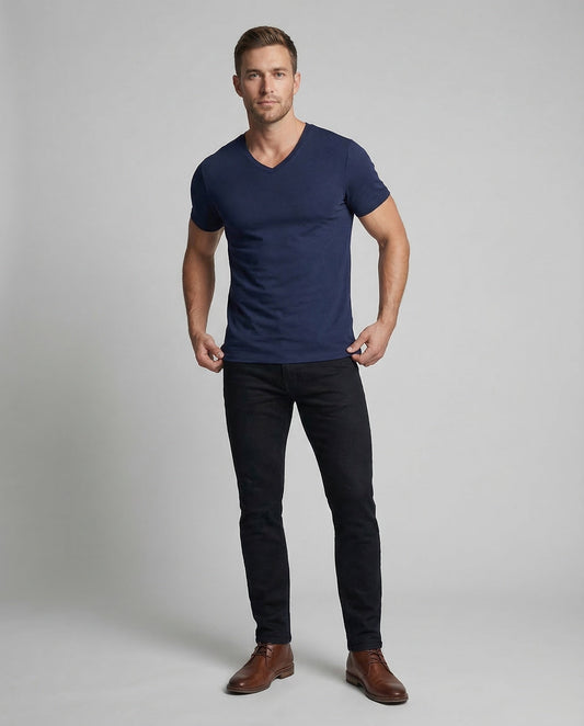 Herren T-Shirt V-Ausschnitt Modal-Mix - Norvielle