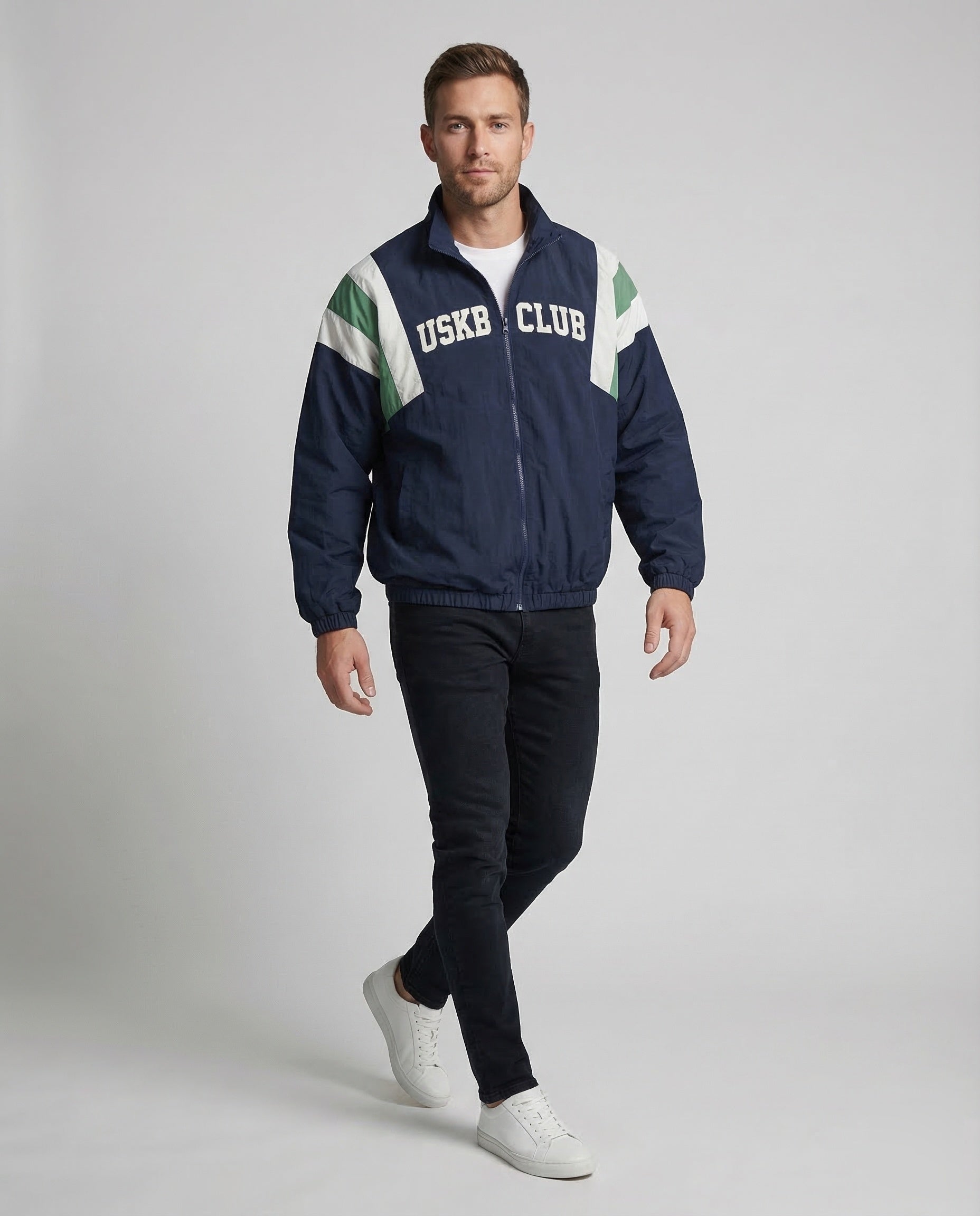 Unisex Retro Windbreaker Farbblock Jackett - Norvielle