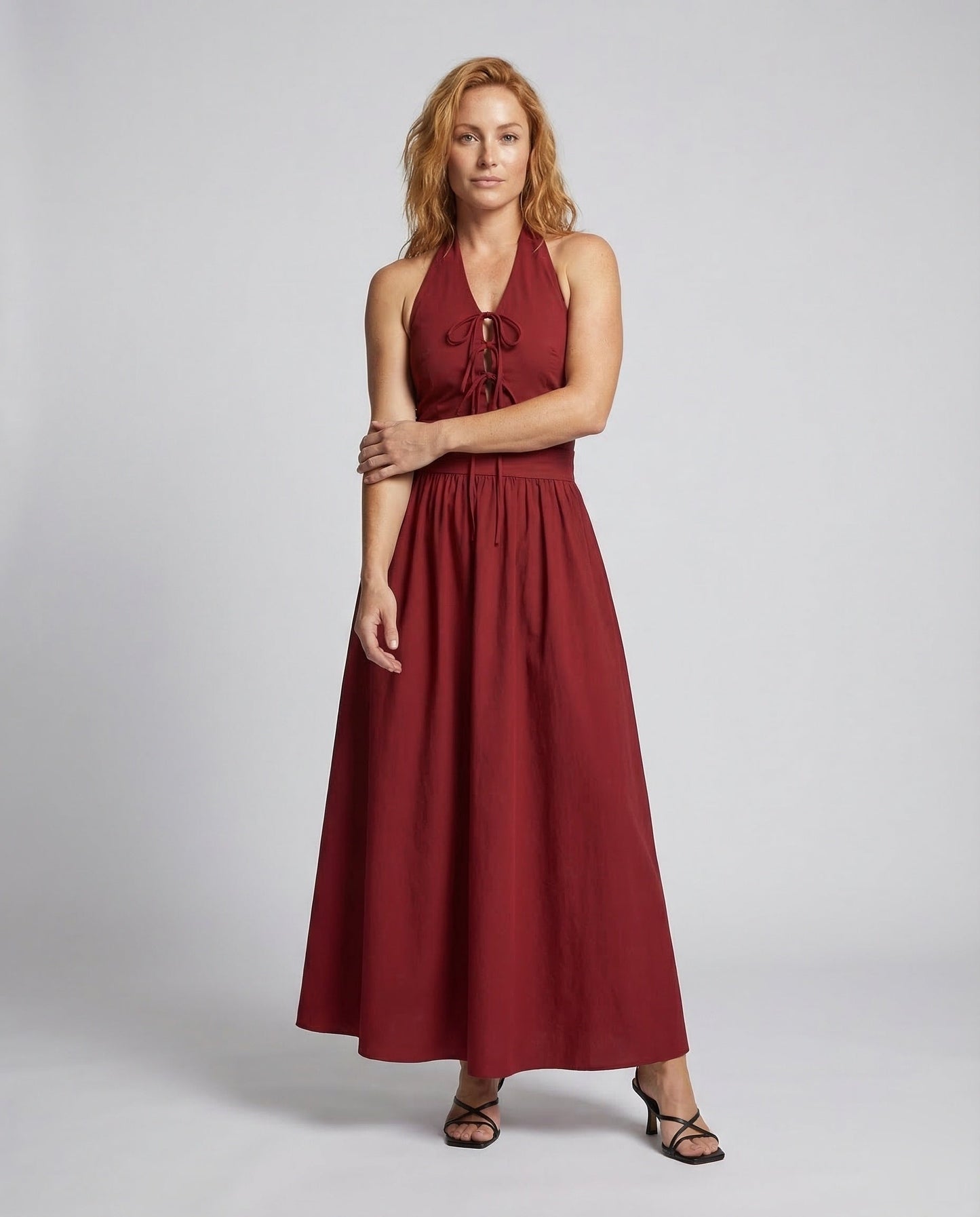 Damen Ärmelloses Maxikleid Mit Halterkragen - Norvielle