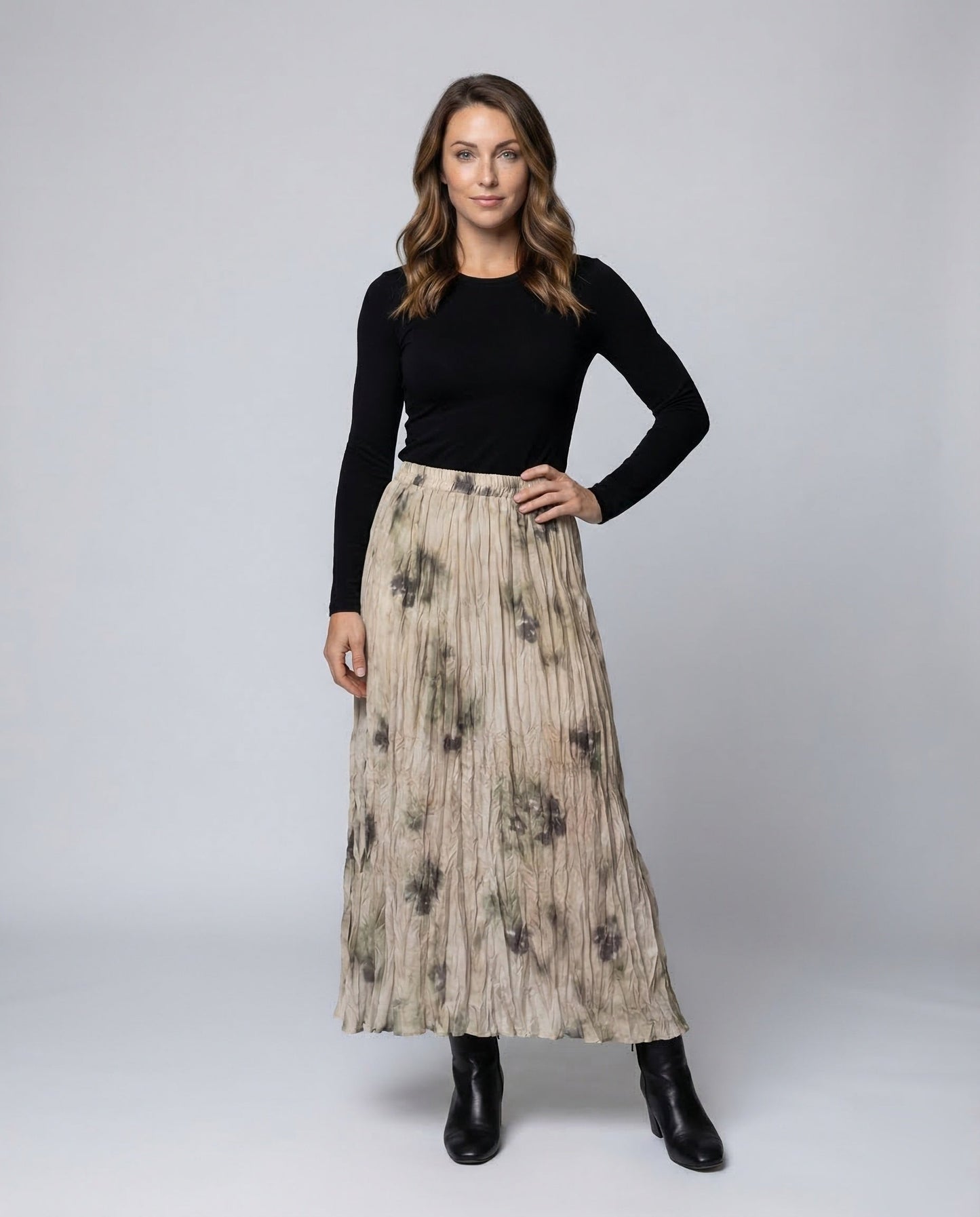 Damen Maxirock Aquarell-Print - Norvielle