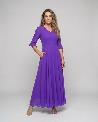 Damen Abendkleid Chiffon Volantrock - Norvielle