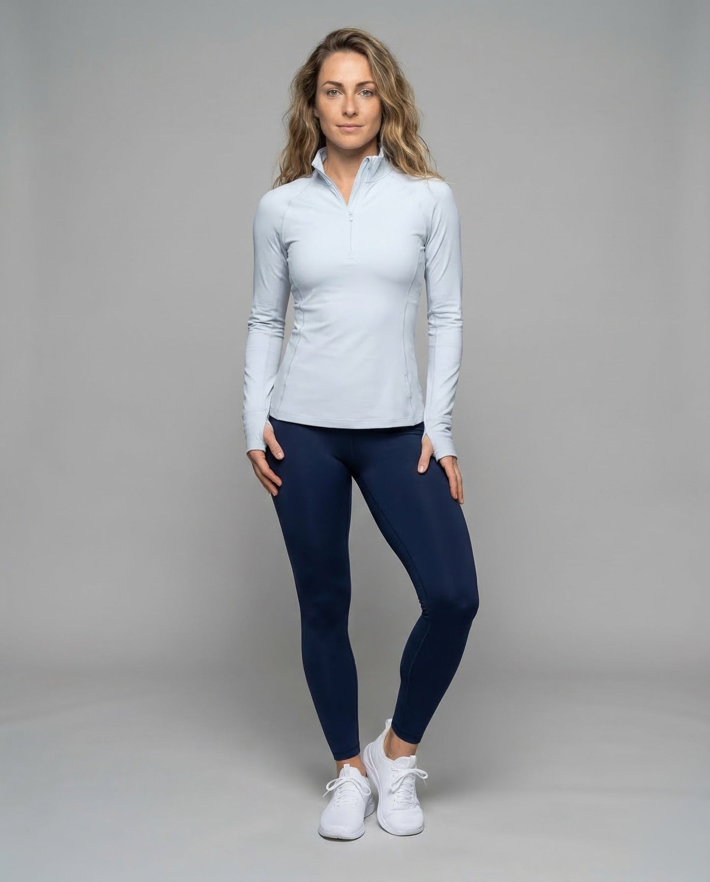 Damen Fitnessshirt Viertelreißverschluss - Norvielle