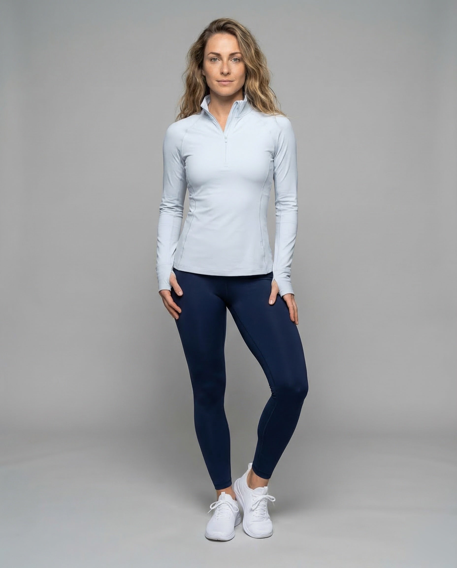 Damen Fitnessshirt Viertelreißverschluss - Norvielle