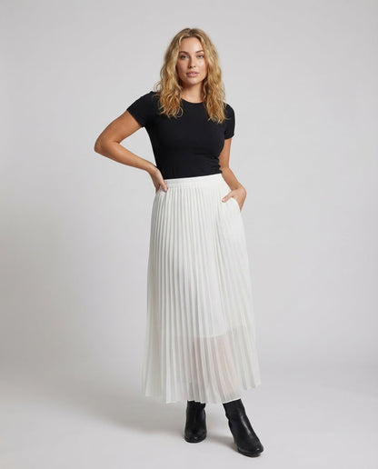 Damen Maxirock Plissiert Chiffon Hochtailliert - Norvielle