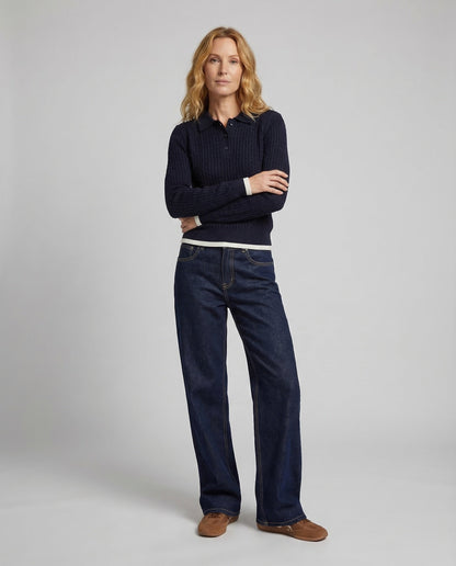 Damen Weite Jeanshose Mit Bügelfalte - Norvielle