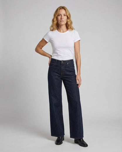 Damen Hochgeschnittene Schlagjeans Rohdenim - Norvielle