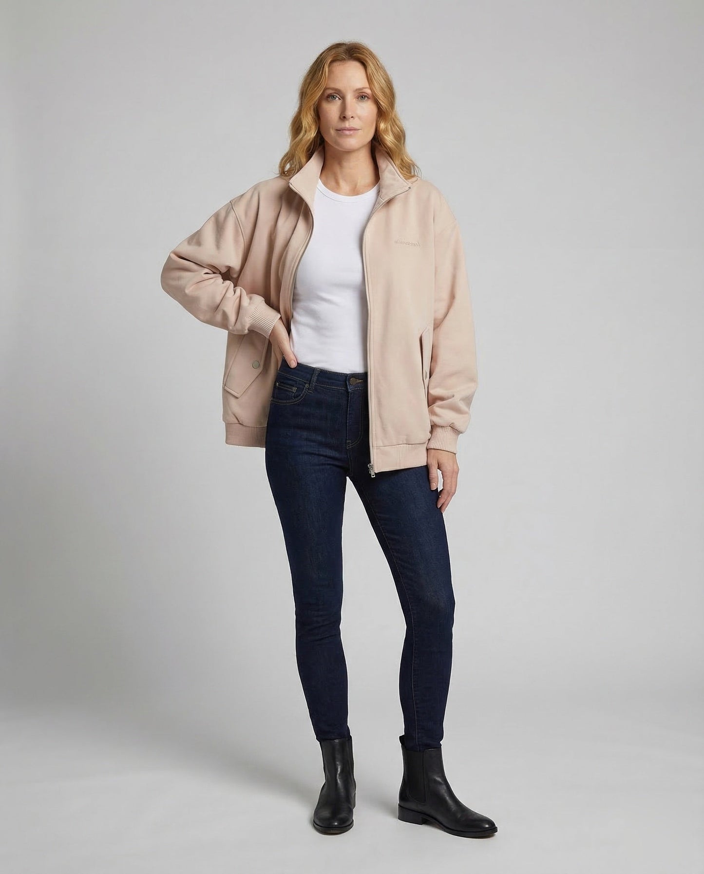 Damen Reißverschlussjacke Kastig Rippbündchen - Norvielle