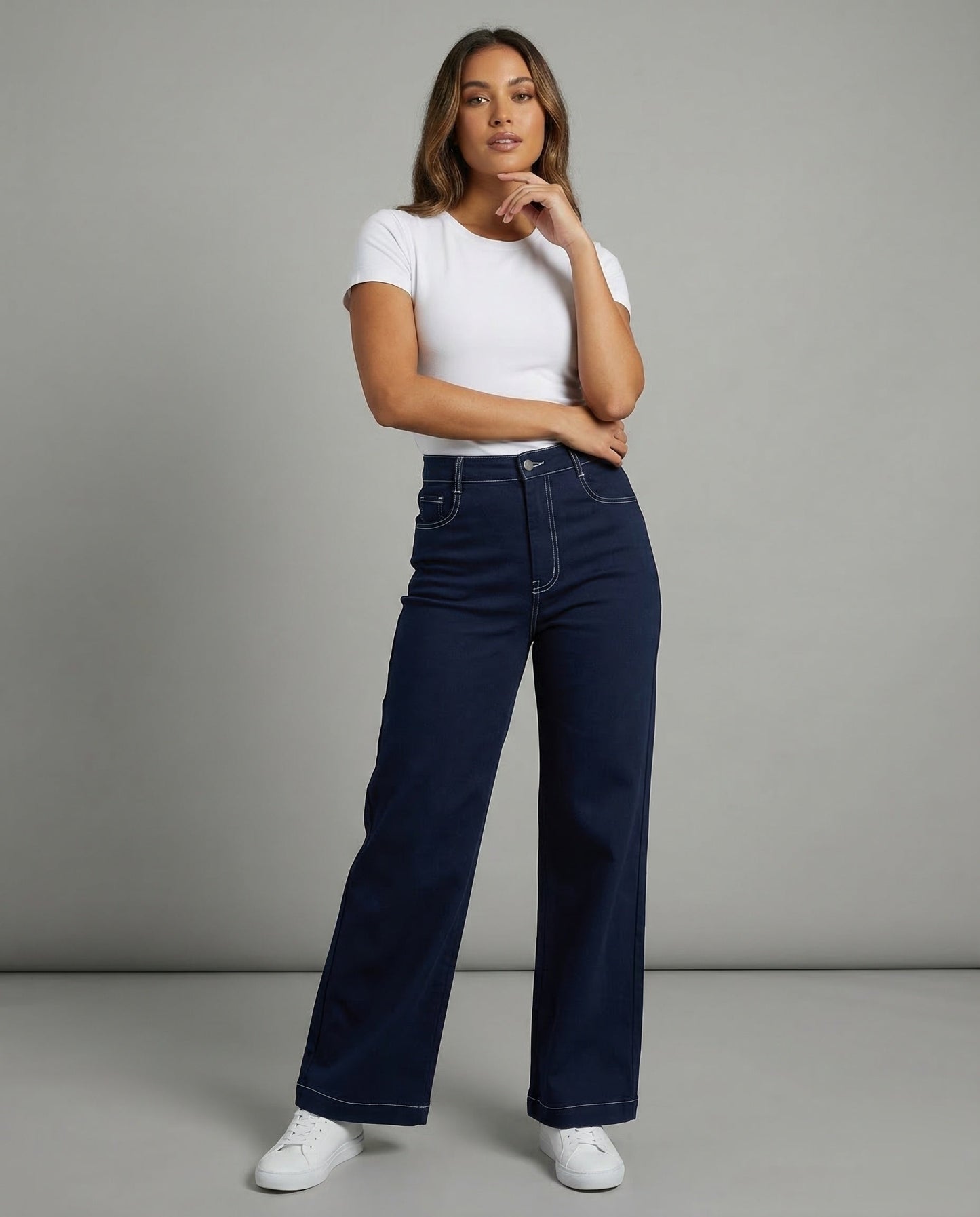 Damen Utility-Hose Denim Kontraststeppung - Norvielle