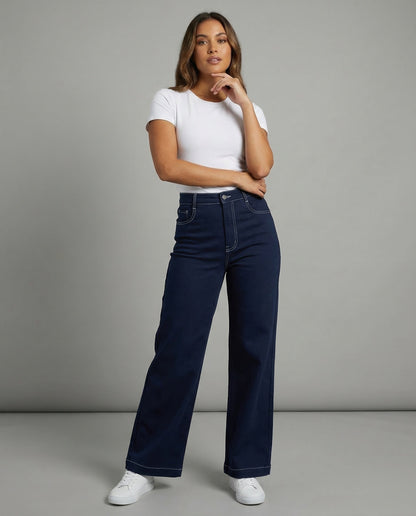 Damen Utility-Hose Denim Kontraststeppung - Norvielle