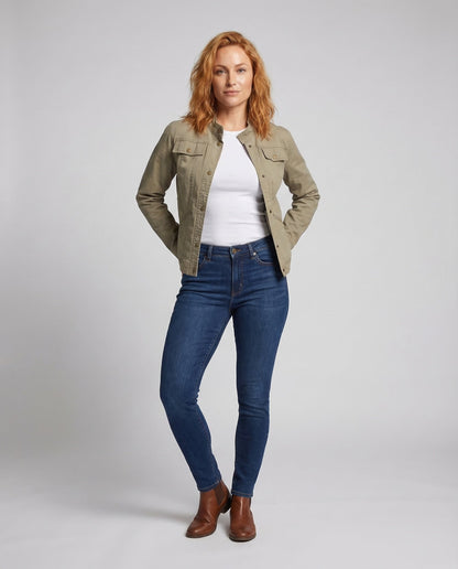Damen Twilljacke Kurz Stehkragen - Norvielle