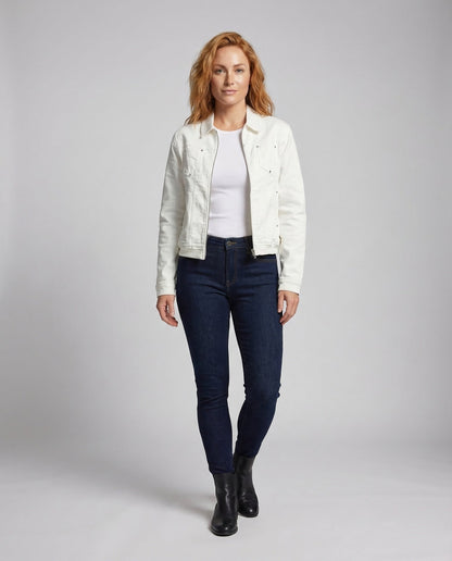 Damen Kurzjacke Metallreißverschluss Schwarz - Norvielle