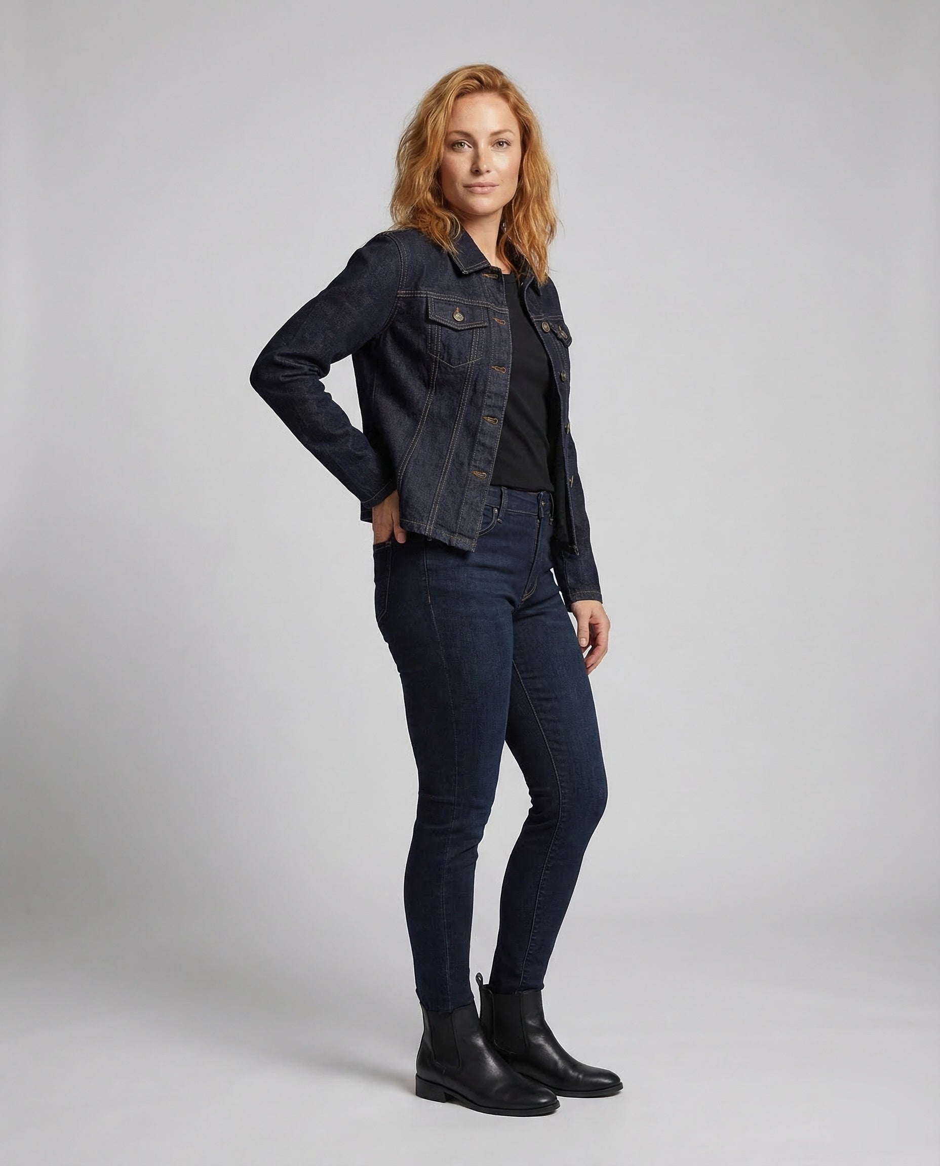 Damen Taillierte Jeansjacke mit Prinzessnähten - Norvielle