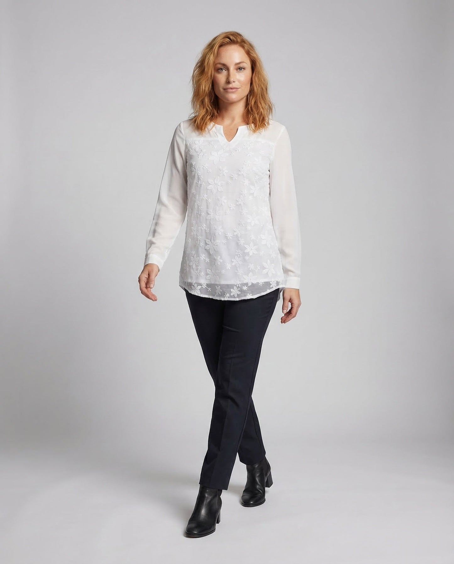 Damen Tunika Bluse mit Floralem Muster - Norvielle
