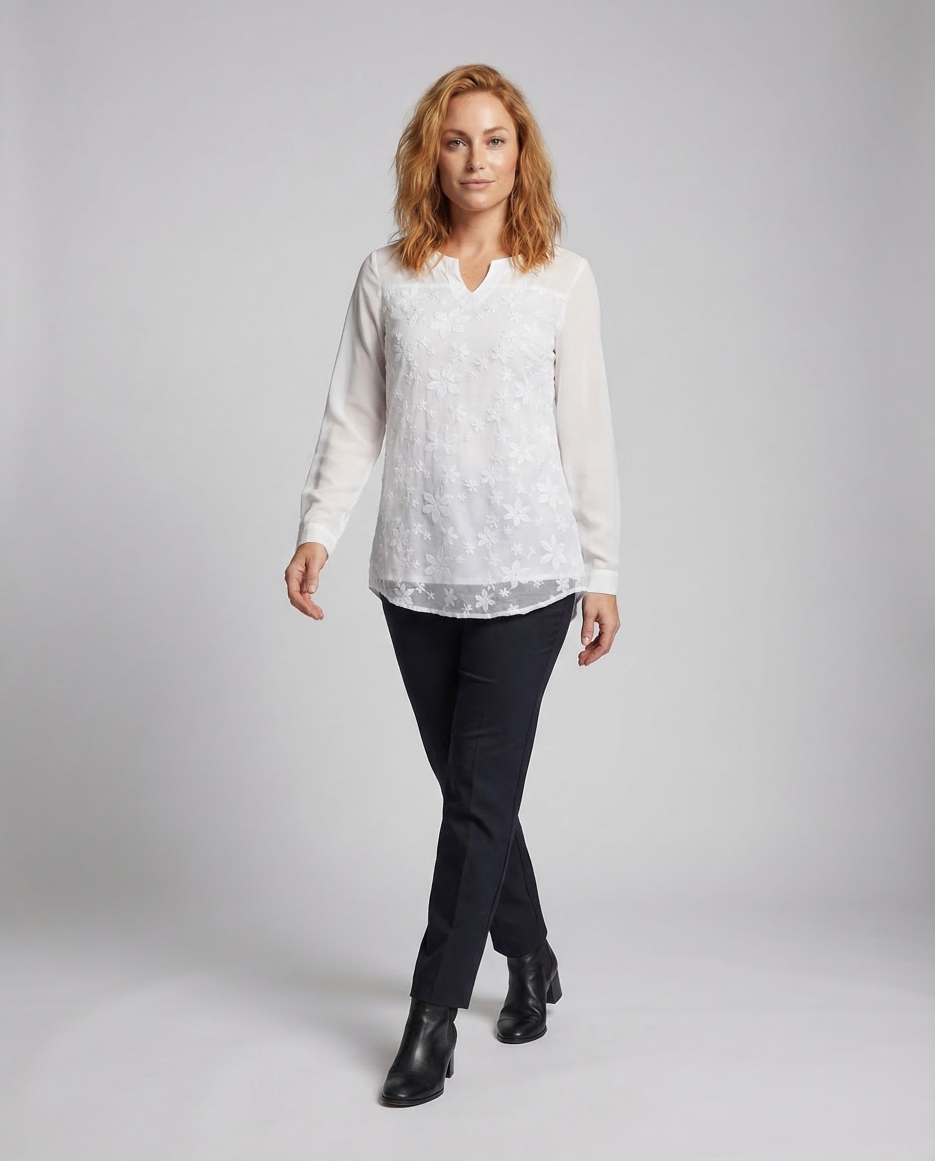 Damen Tunika Bluse mit Floralem Muster - Norvielle