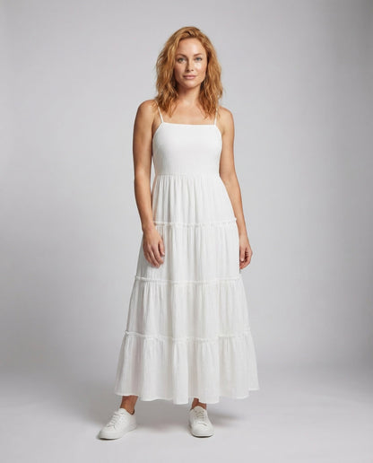 Damen Trägerkleid Stufiges Design Geripptes Oberteil - Norvielle