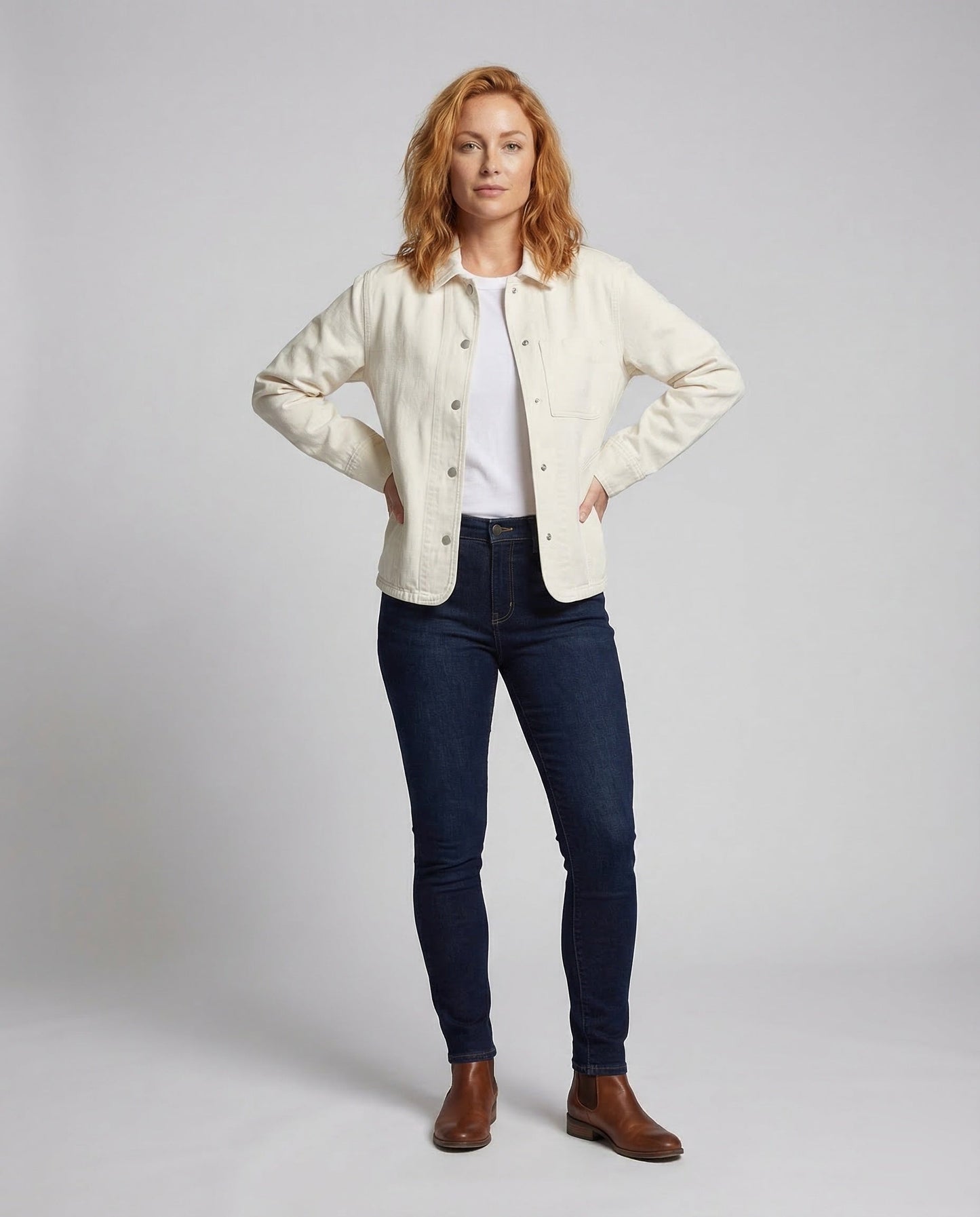 Damen Chore Canvasjacke Lässig Pattentaschen - Norvielle