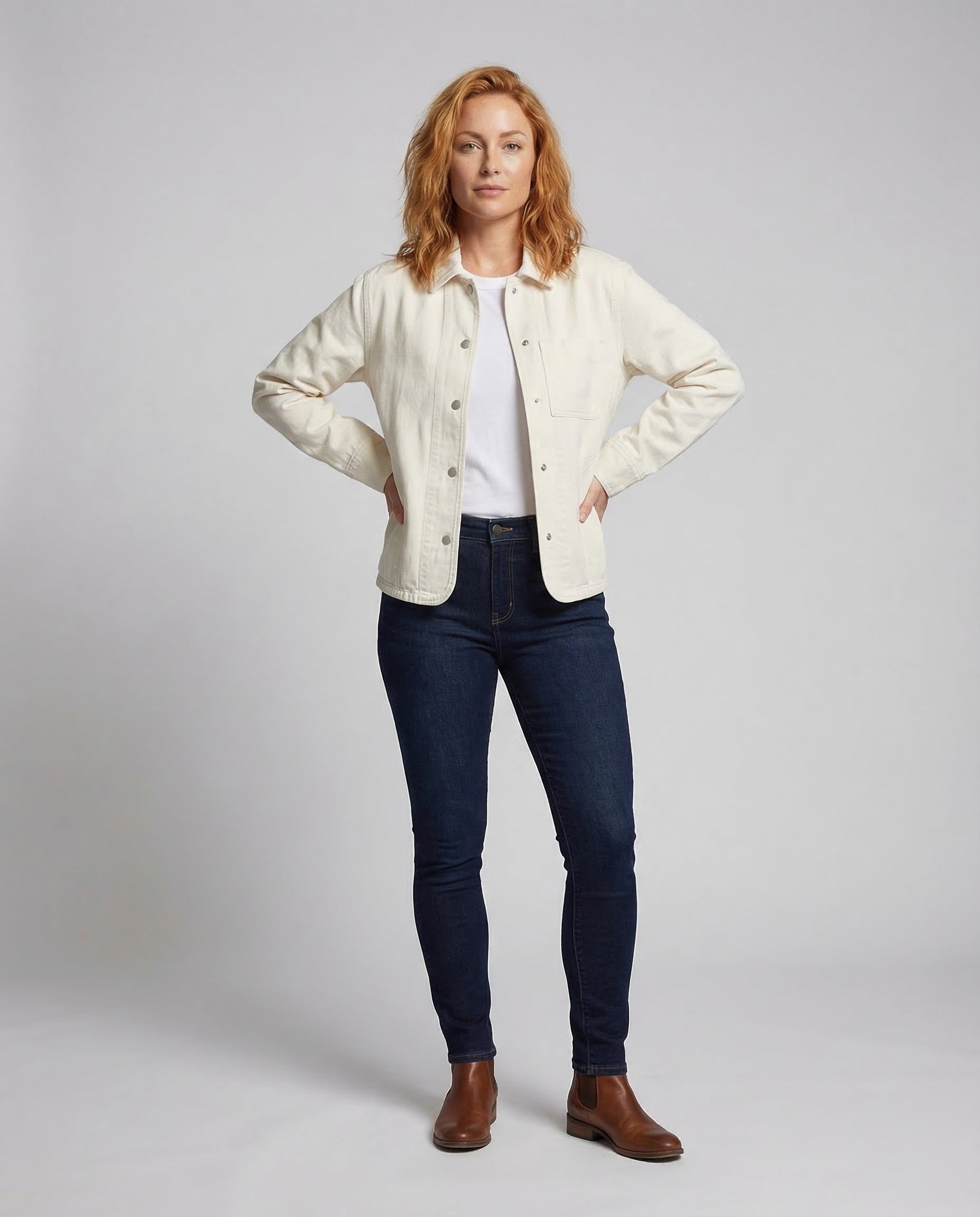 Damen Chore Canvasjacke Lässig Pattentaschen - Norvielle