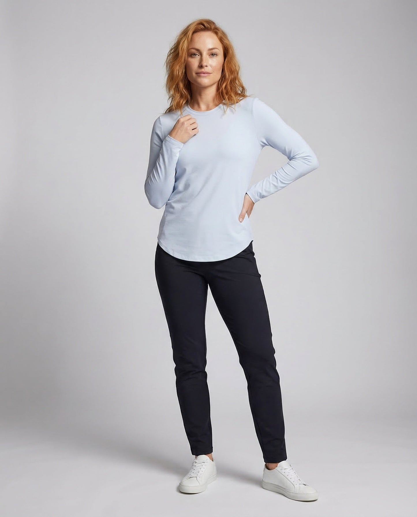 Damen Leichtes Longsleeve Rundhalsausschnitt - Norvielle