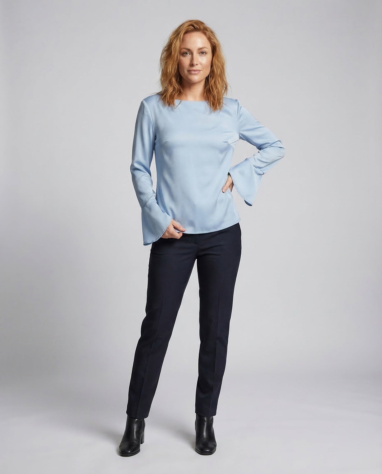 Damen Leichte Bluse mit Manschettenärmel - Norvielle