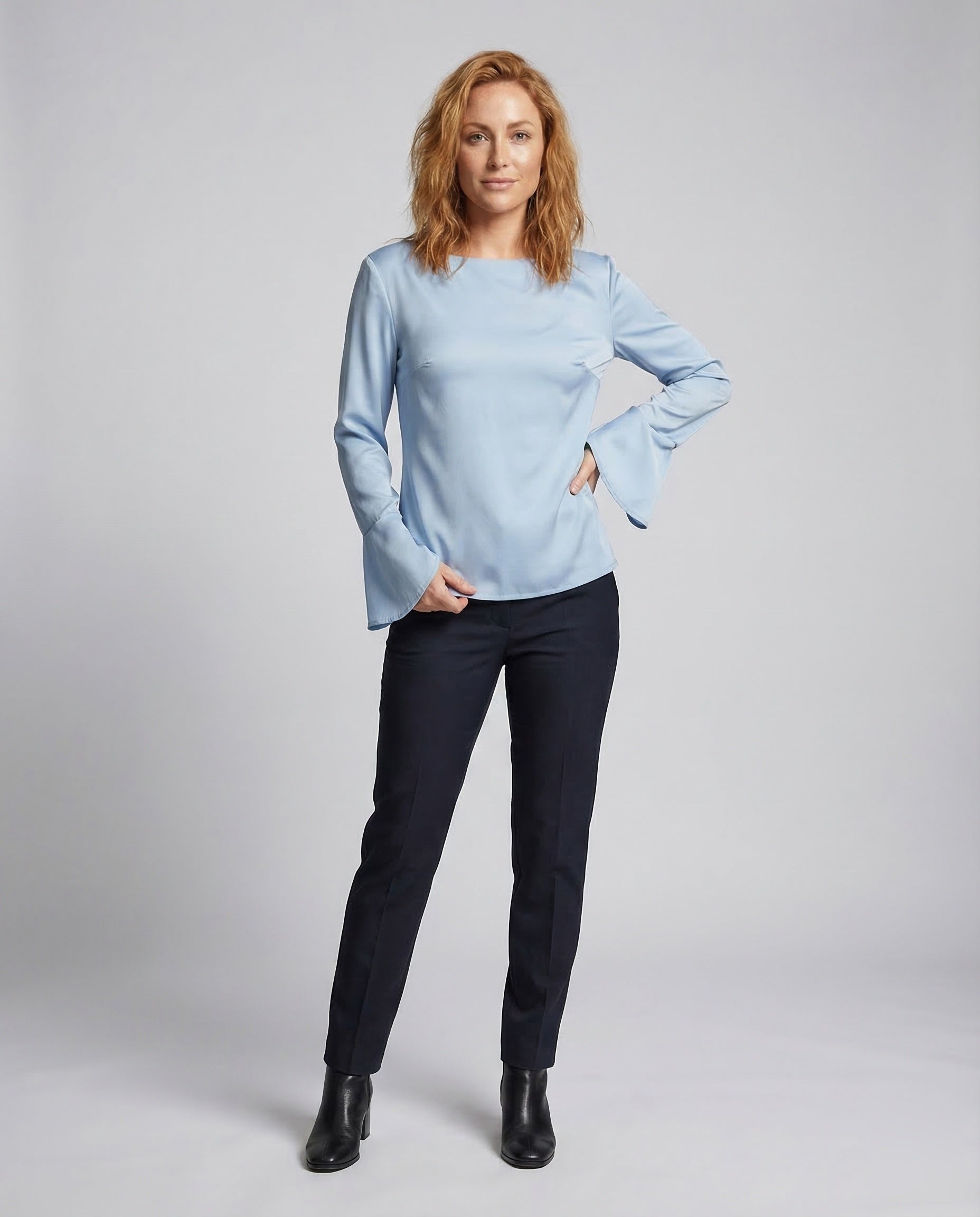 Damen Leichte Bluse mit Manschettenärmel - Norvielle