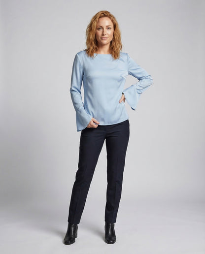Damen Leichte Bluse mit Manschettenärmel - Norvielle