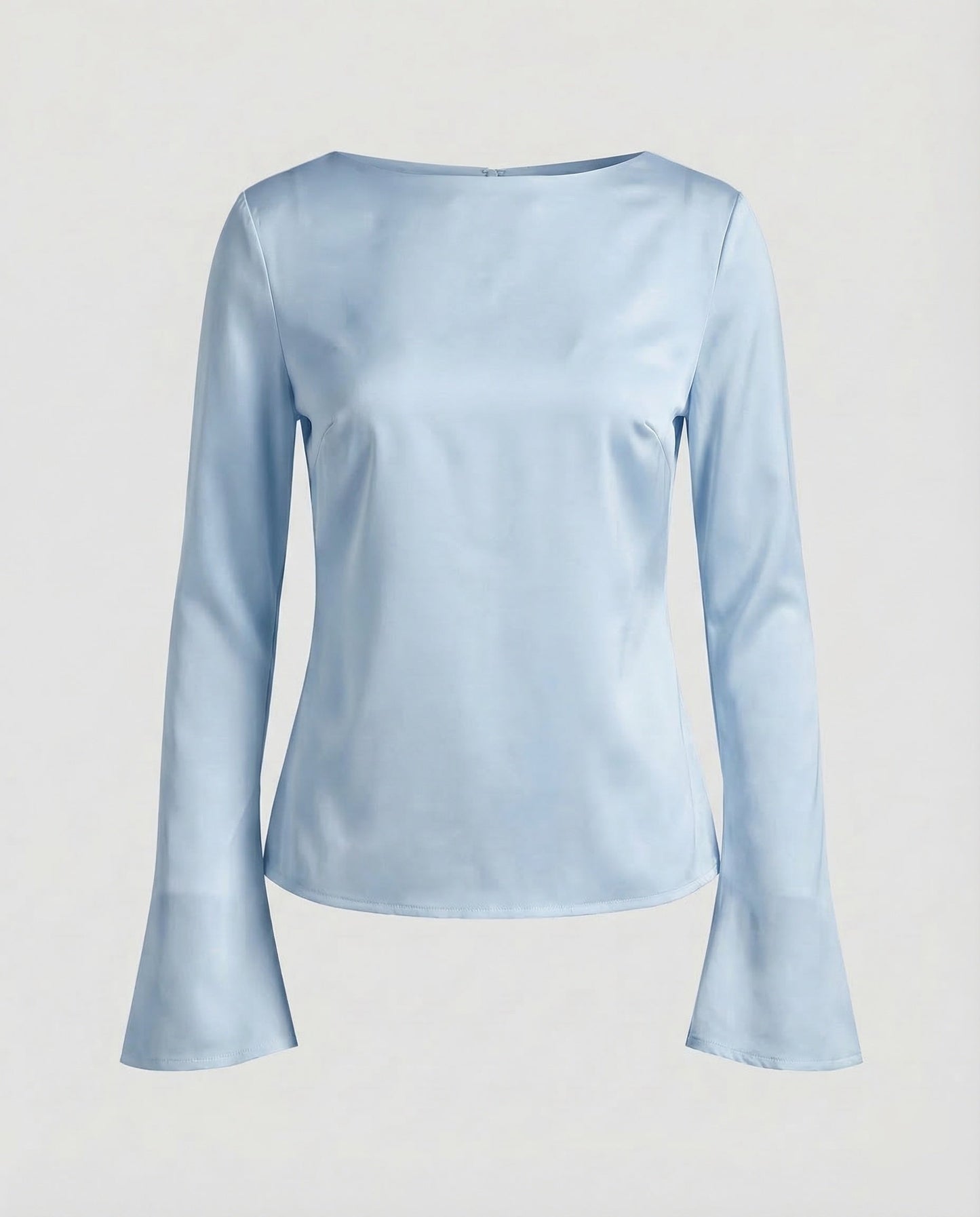 Damen Chiffonbluse U-Boot-Ausschnitt Elegantes Design