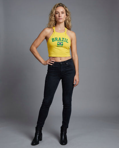 Damen Crop- Wappen-Print - Norvielle