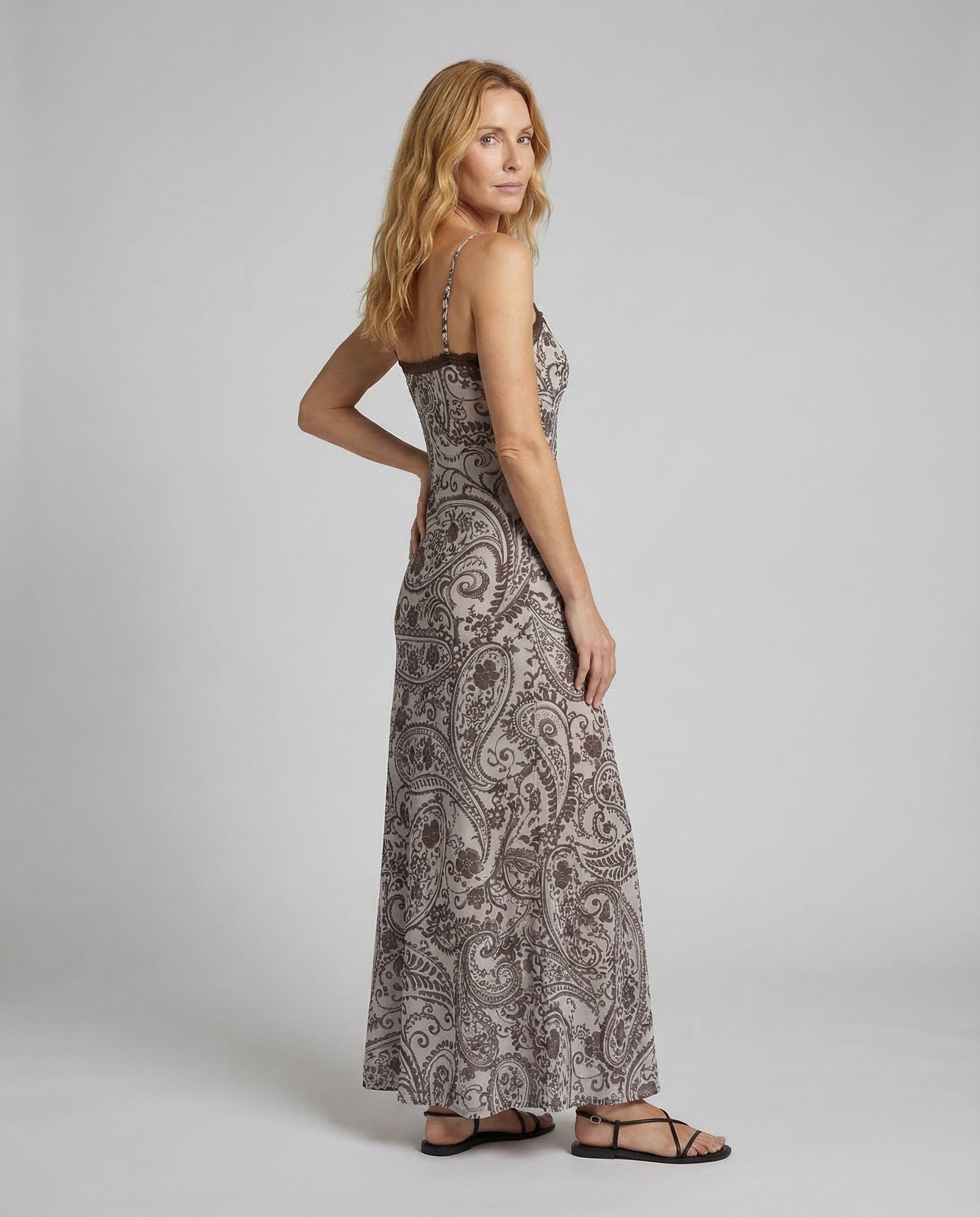 Damen Paisley Trägerkleid Miederform - Norvielle