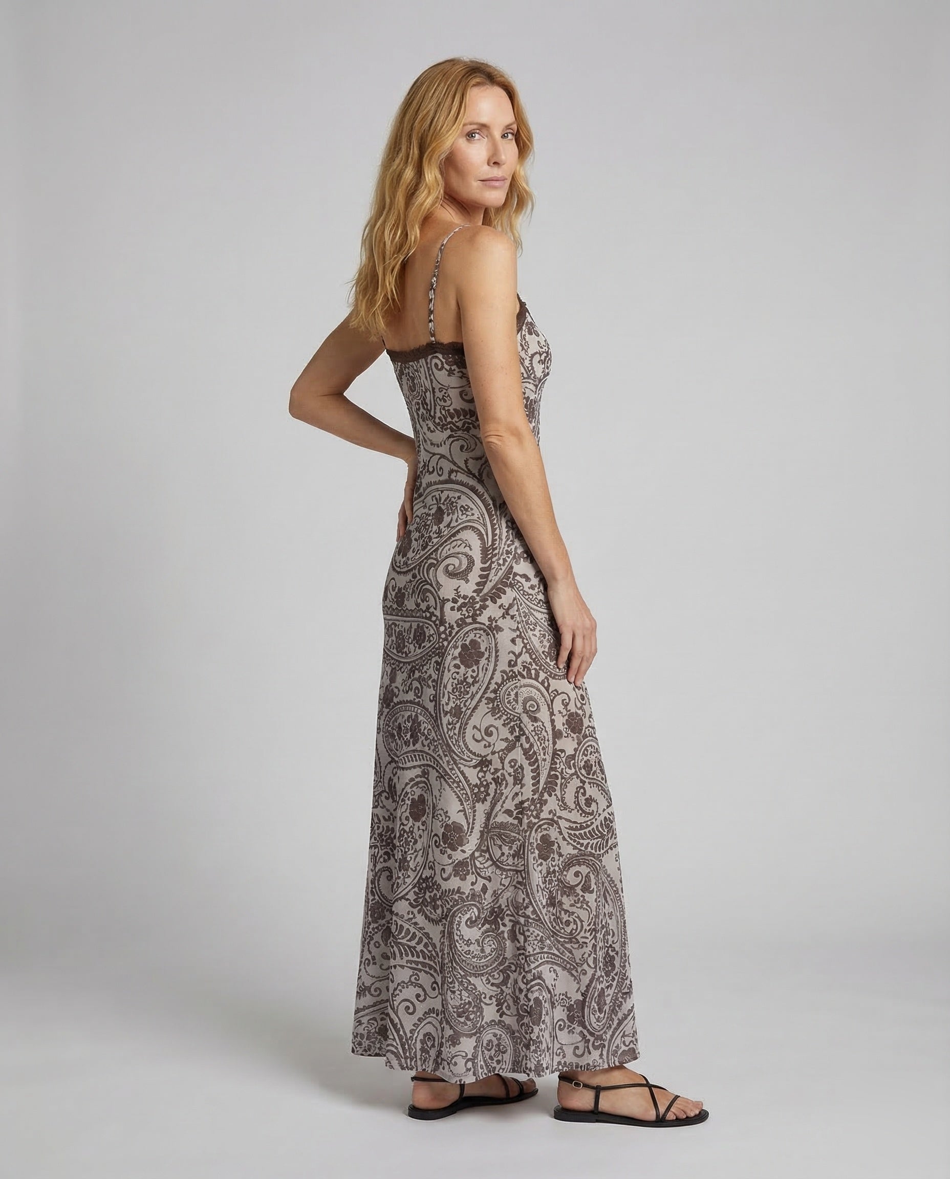 Damen Paisley Trägerkleid Miederform - Norvielle