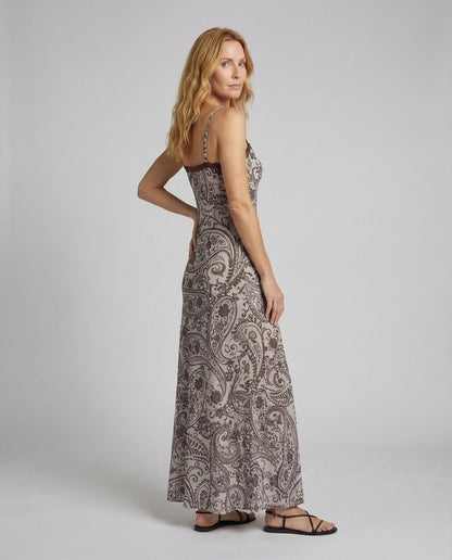 Damen Paisley Trägerkleid Miederform - Norvielle