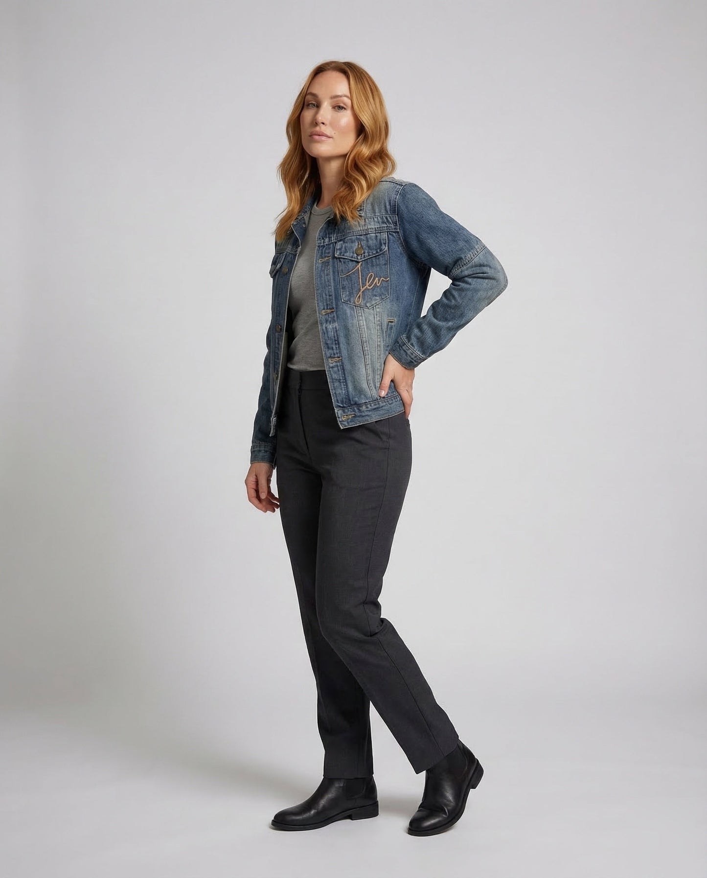 Damen Denim-Jacke Vintage-Look Blau - Norvielle