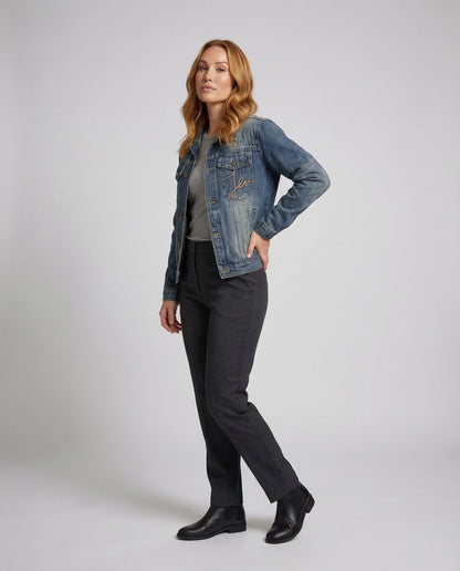 Damen Denim-Jacke Vintage-Look Blau - Norvielle