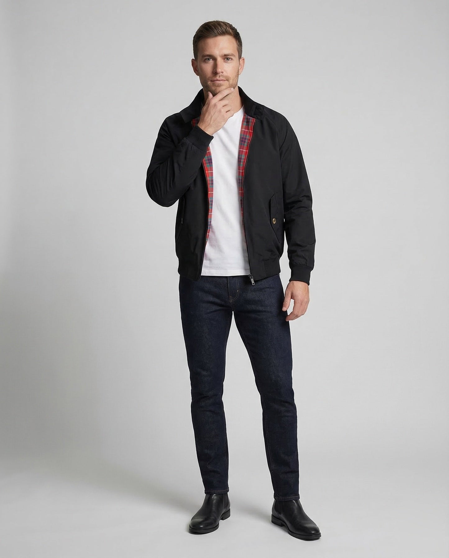 Herren Kurzjacke Kariertes Futter - Norvielle