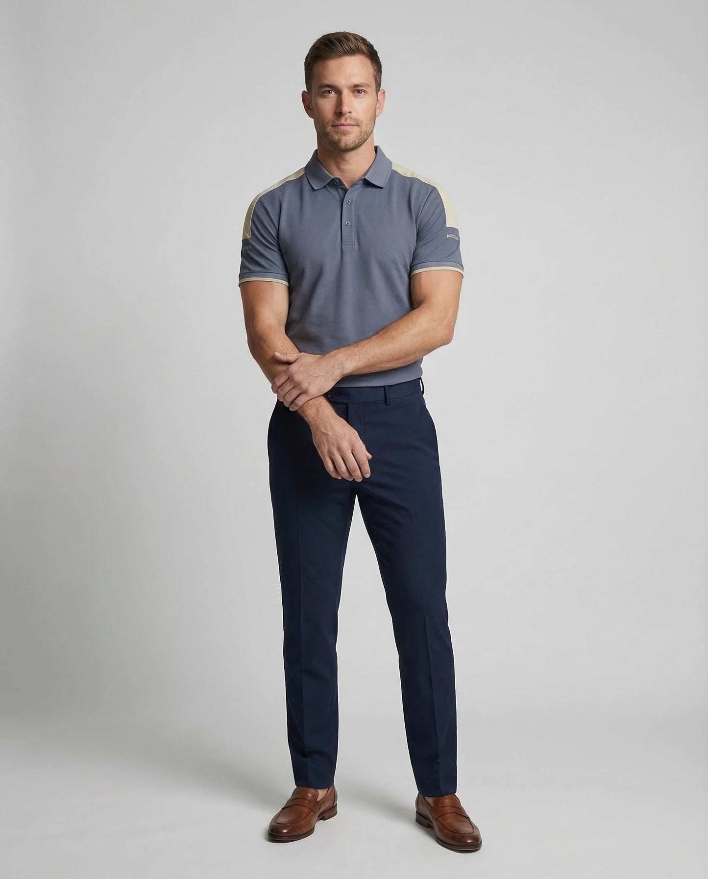 Herren Polo-Shirt Kontraststreifen Sportlich - Norvielle