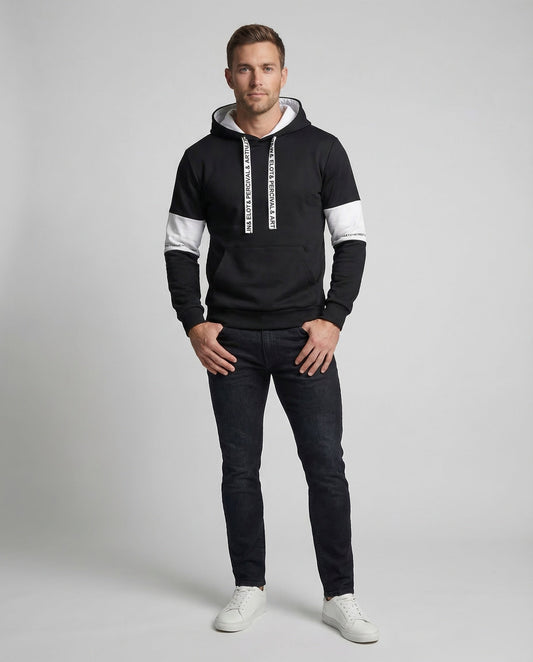 Herren Kapuzenpullover Sportlich Kontrastärmel - Norvielle