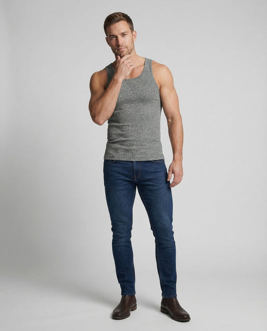 Herren Sportshirt Geripptes Muskelshirt - Norvielle