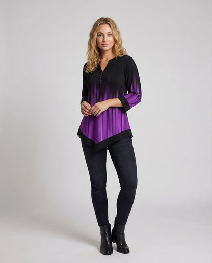 Damen Asymmetrische Tunika Plissee-Optik - Norvielle