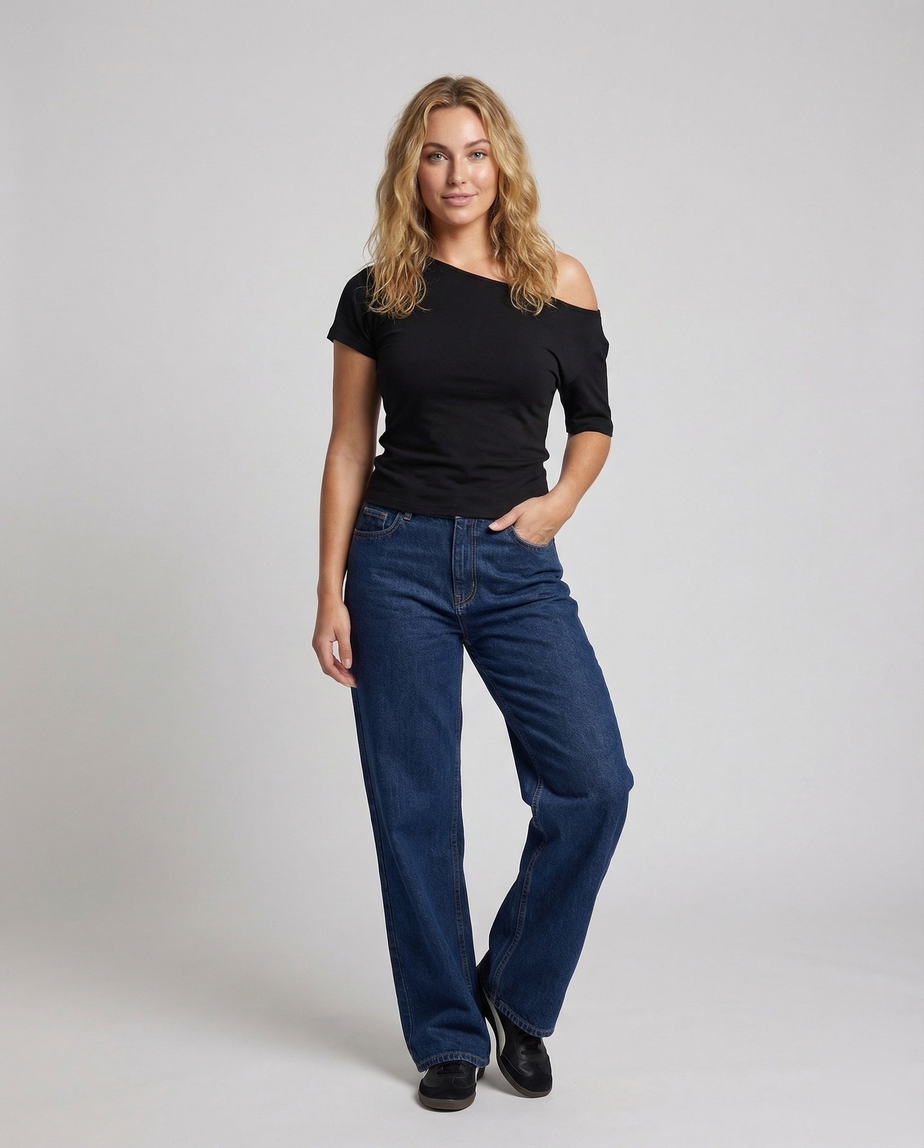Damen Asymmetrisches Schulterfrei Jersey - Norvielle