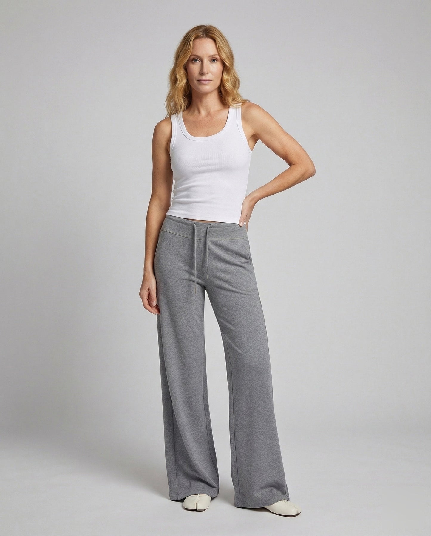 Damen Freizeithose Weites Bein Baumwollmix - Norvielle