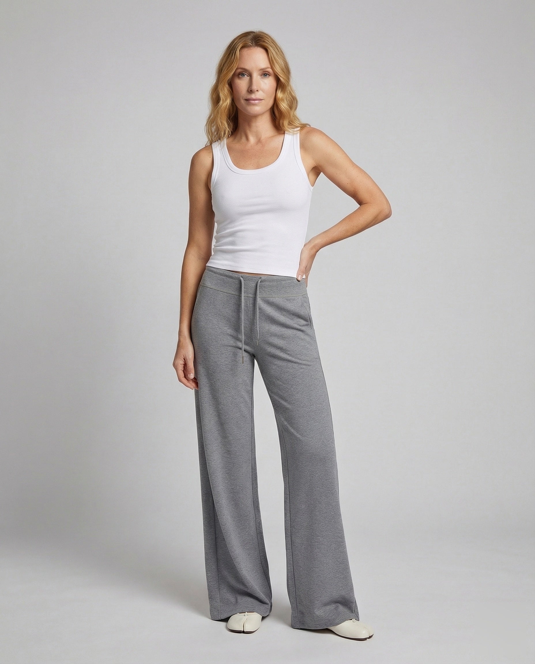 Damen Freizeithose Weites Bein Baumwollmix - Norvielle
