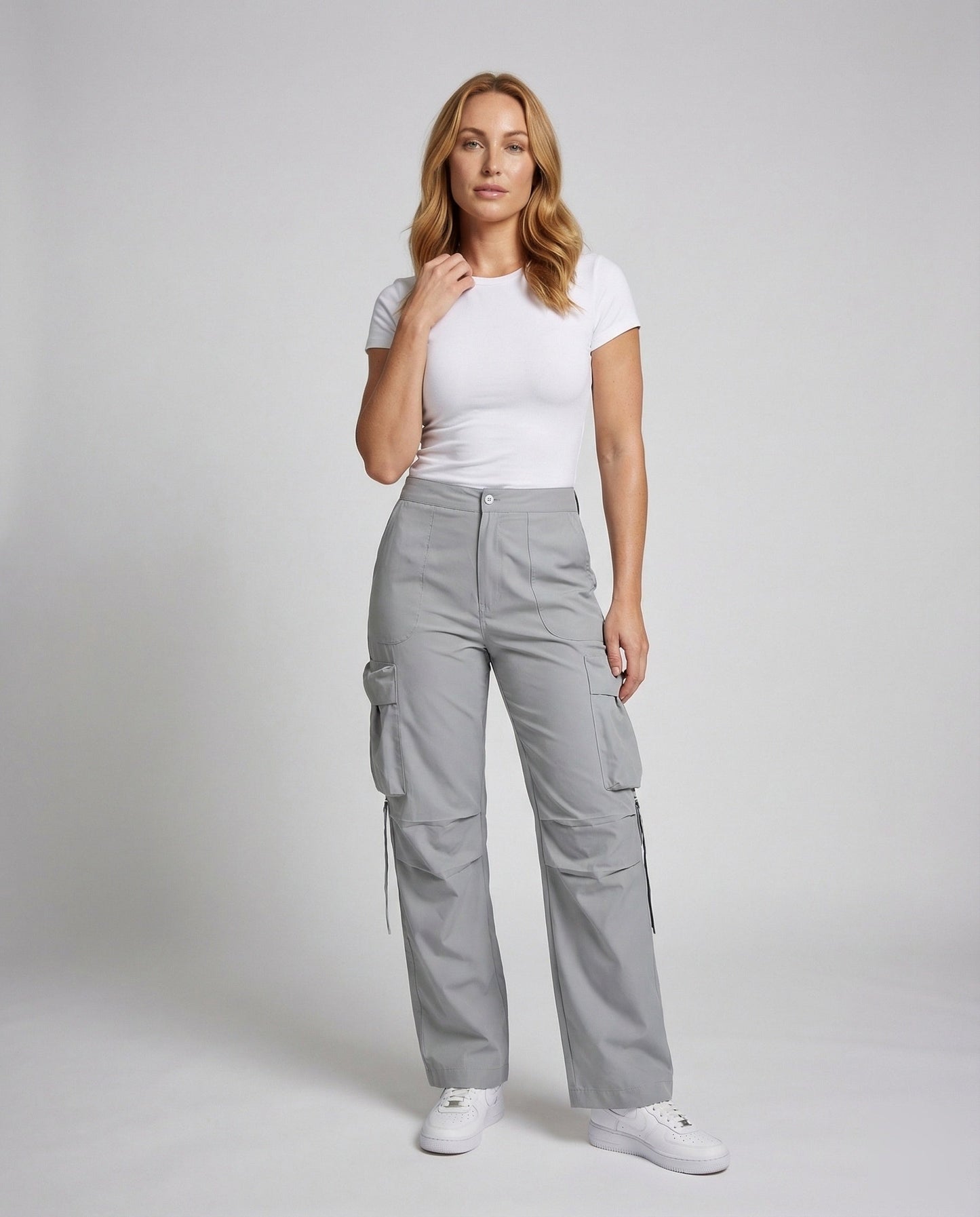 Damen Cargo-Hose Knieabnäher Pattentaschen - Norvielle