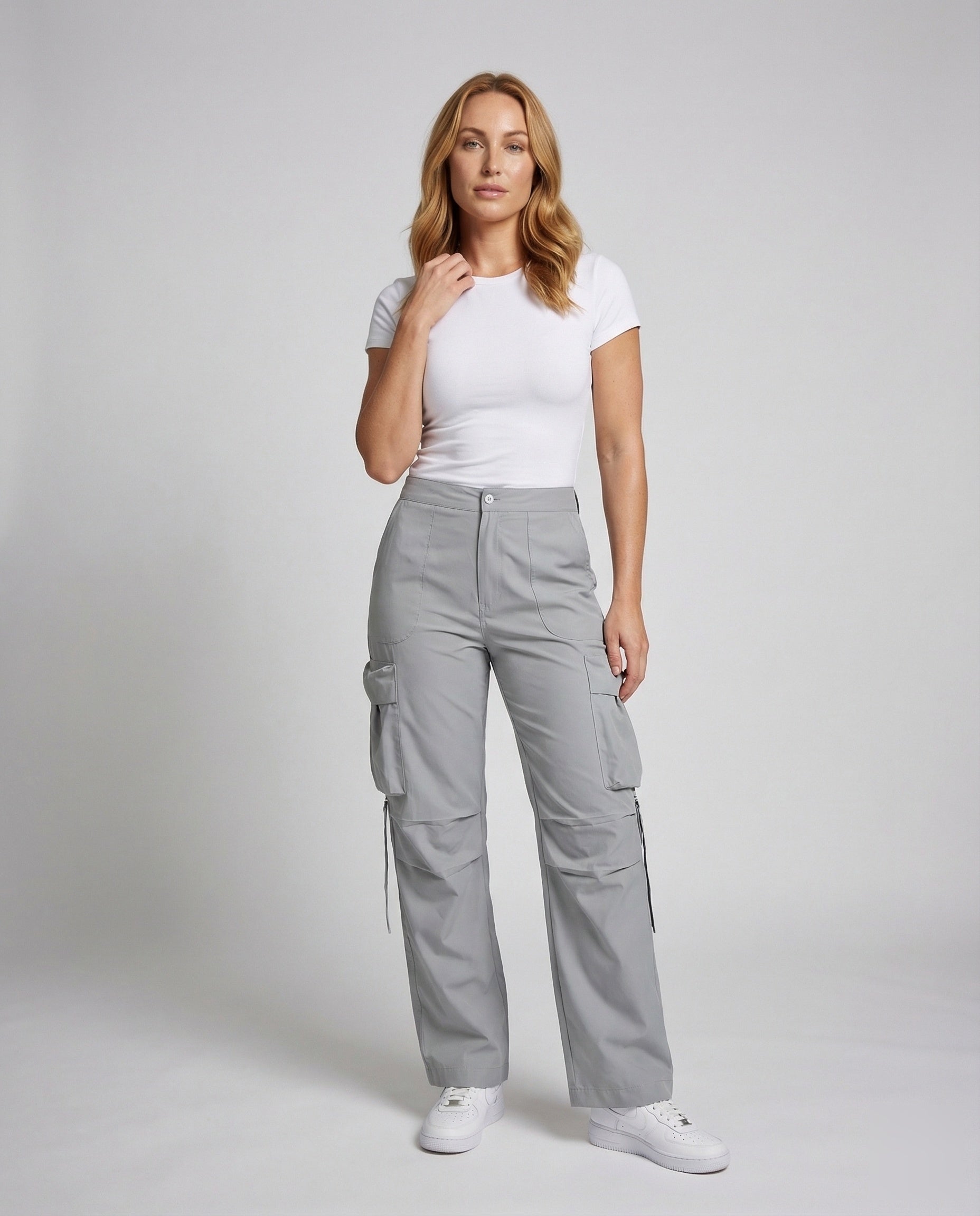 Damen Cargo-Hose Knieabnäher Pattentaschen - Norvielle