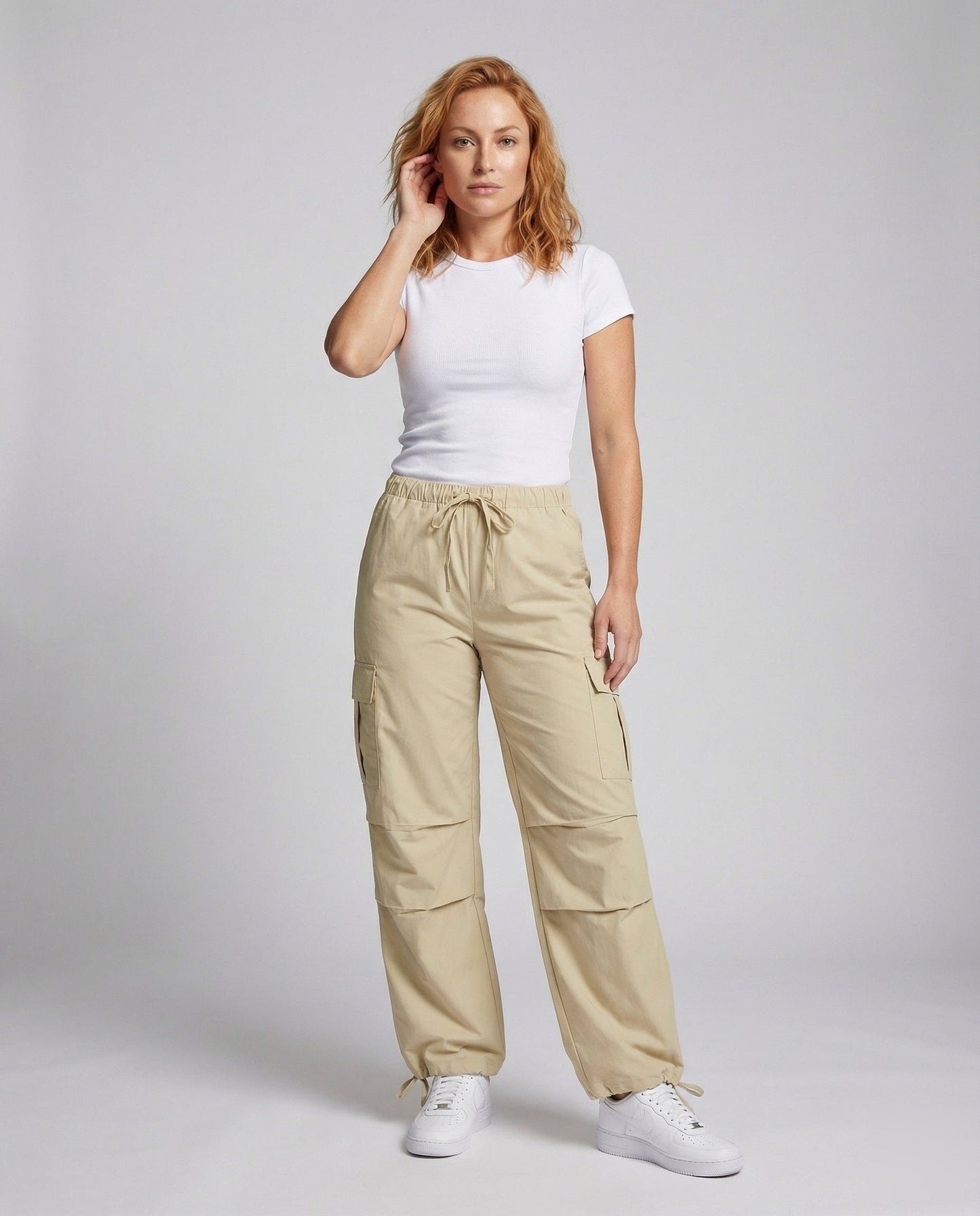 Damen Mehrlagenhose Elastischer Bund Schwarz - Norvielle