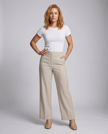 Damen Anzughose Minimalistisch mit Schlitzdetail Schwarz - Norvielle