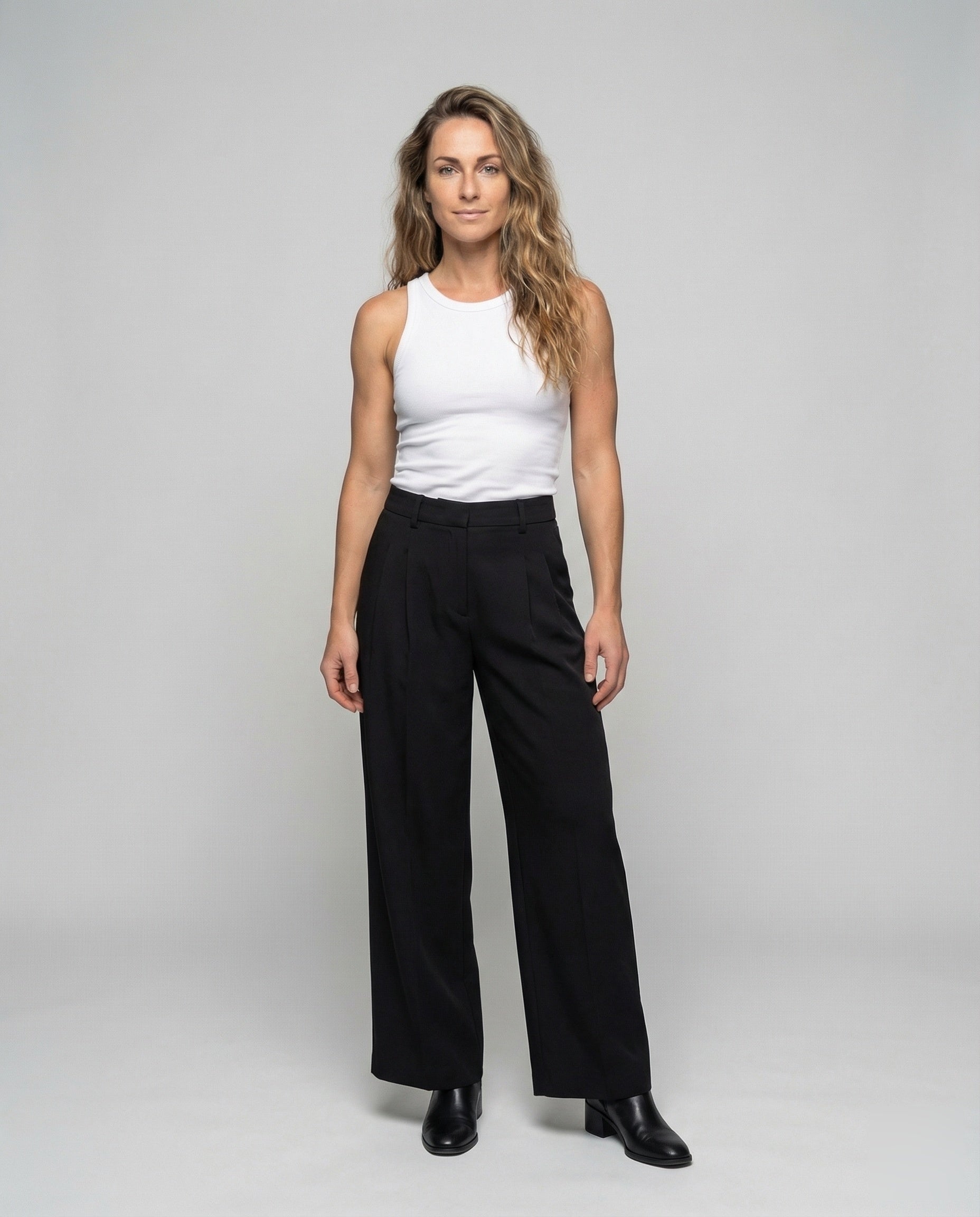 Damen Bundfaltenhose Weites Bein - Norvielle