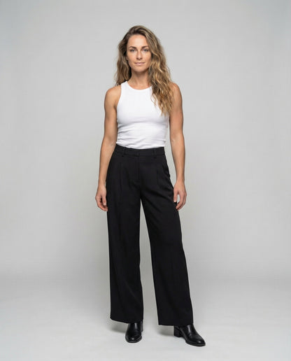 Damen Bundfaltenhose Weites Bein - Norvielle