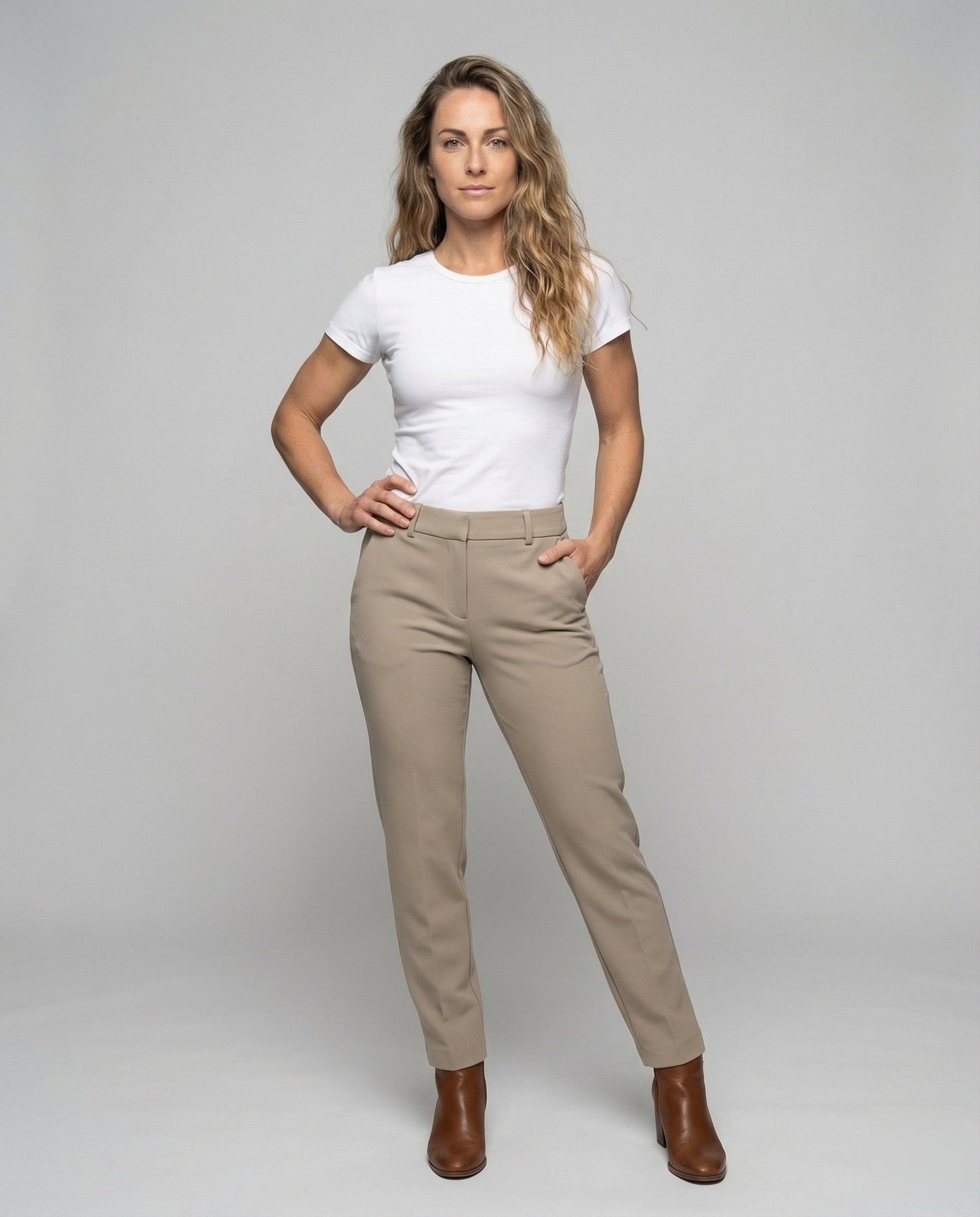 Damen Businesshose Elastisch Mittelhohe Taille - Norvielle