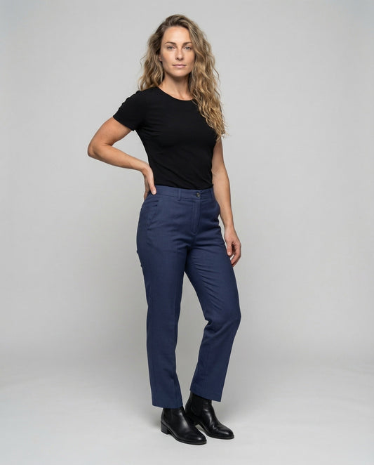 Damen Stoffhose Gerade Mittelbund - Norvielle